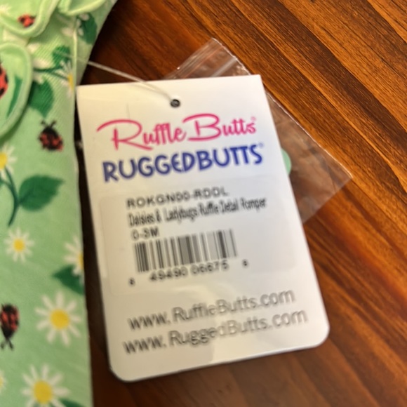 RUFFLE BUTTS Infant Girl Rufflebutts Daisies & Ladybugs Ruffle Detail Romper - Picture 7 of 15